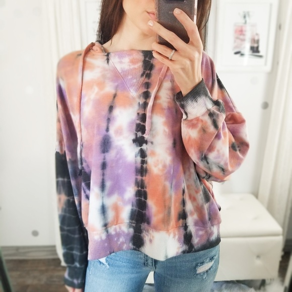 Last1️⃣🆕Blossom Ultra Soft Tie Dye Hoodie Top - Picture 2 of 11